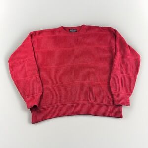 Castle Square Sweater Mens XL Red Striped Sweatshirt Preppy Made in USA Crewneck